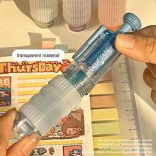 1 Pack High-Viscosity Rotary Push-Button Glue Dispenser, Double-Sided Tape For Scrapbooking Supplies, Adhesive Tape Roller For Crafts, Scrapbooking, School Office, And Logbook Items - Multicolor - View 4