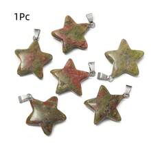1Pc Natural Stone Five-Pointed Star Charm Pendant For DIY Valentine's Day Gift Jewelry Making Supplies - Natural Stone Five-pointed Star Pendant - View 11