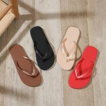 26 Casual Flip Flops, Suitable For Beach, Vacation, Daily Wear, Valentine's Day, Girlfriend Getaway. Beach Slippers - Black - View 10