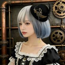 1个蒸汽朋克棕色蝴蝶结洛丽塔发夹，复古齿轮链装饰 - 彩色 - 查看 10