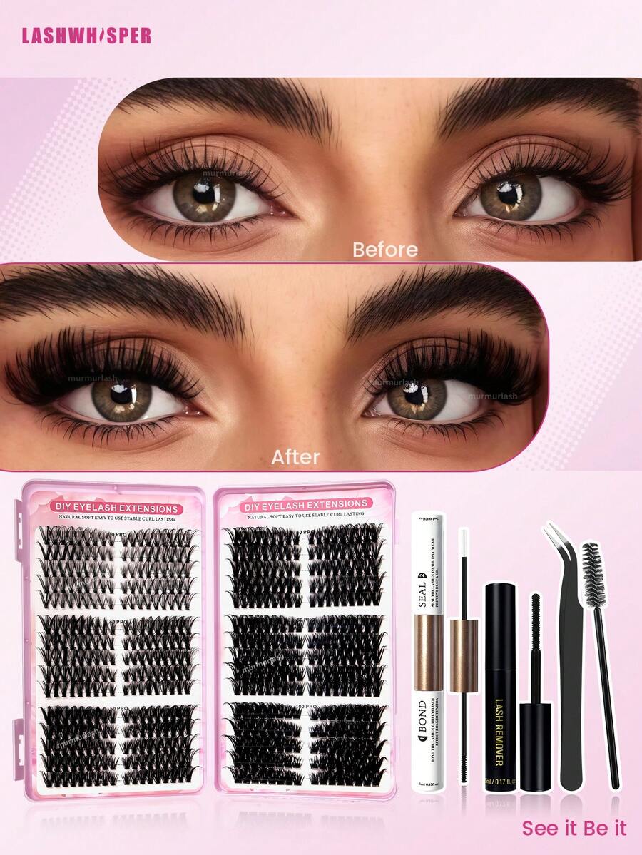 DIY睫毛粘合剂及封层剂，适用于簇状假睫毛、单根假睫毛嫁接，打造自然妆效，强力定型，持久耐用，在家也能拥有沙龙级效果。 - 淺粉色 - 查看 1