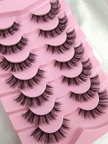 7对新款猫眼假睫毛，自然纤长透明带，尾端飞扬，拉长眼型，纤细3D仿貂毛假睫毛，化妆用假睫毛，睫毛，假睫毛，假睫毛 - 眼尾拉長款 - 查看 8