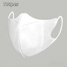 10pcs-100pc New Thin Morandi 3D Disposable Face Masks, Unisex Design, Dust-Proof Masks, White Masks Made Of Undyed Material, No Odor, Other Color Masks May Have Slight Odor After Dyeing, Ventilate Before Use, Refer To Size Chart For Mask Dimensions