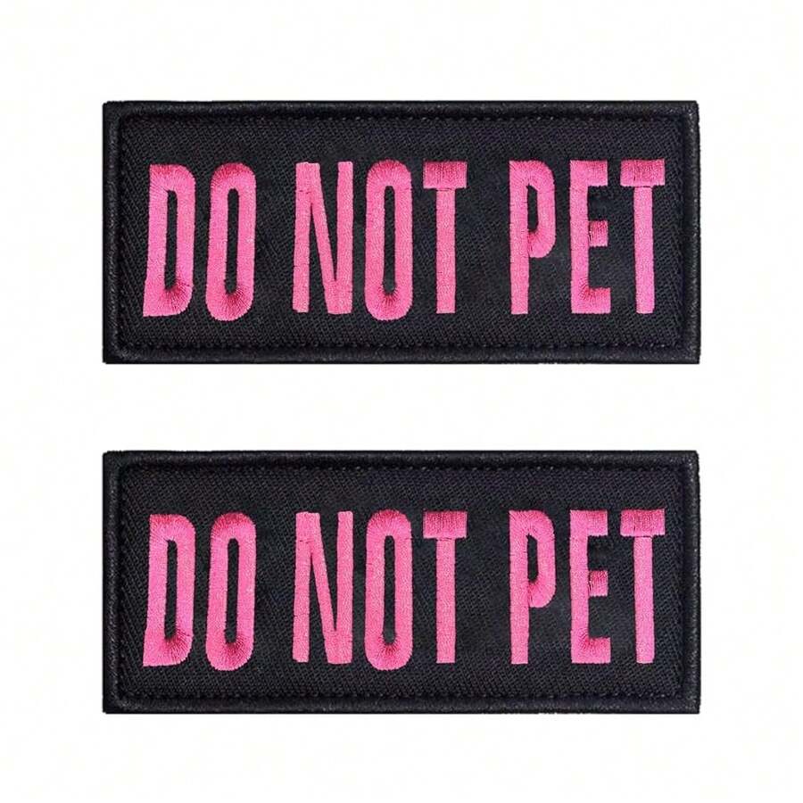 2 PCS  Patches With Removable Tactical Hook Loop Embroidered In Training Patch Do Not Pet WorFKing Dog Patch For Vest Harnesses Collars Leashes,PinkDONOTPET2PCS - Màu hồng DONOTPET2PCS - Xem 1