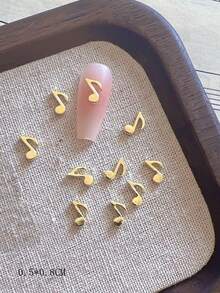 50-100個 3D合金音樂符號美甲飾品，金銀黑金屬高音記號與八分音符平底裝飾，DIY美甲與手工藝用品 - 彩色 - 查看 10