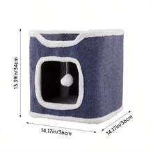 Large Cat House Cat Beds For Indoor Cats 1/2/3 Layer Kittens Cave For Pet Foldable Cat Hideaway Covered Kitten Condos With Hanging Toy Ball Cats Cube For Small Medium Pets Kitten Dogs, 3 Types Available - 36*36*60厘米 - 查看 4