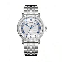 ORSGA Men's Automatic Mechanical Watch With Date, 50M Waterproof Stainless Steel Business Casual Watch - 銀色鋼帶黑面 - 查看 7