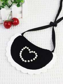 1件/2件装宠物爱好者节/感恩节礼物，小猫/小狗珍珠心形荷叶边围巾，可调节按扣围兜，适用于宠物派对拍照装饰 - 彩色 - 查看 12