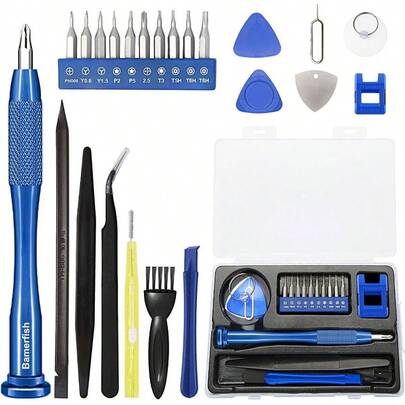 22Pcs Precision Screwdriver Set Repair Cleaning Kit 6 6S 8 X XS XR SE 11 12 13 14 15 16 Plus Pro, Pro, Switch, Mobile Cell Phones, Etc
