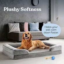 Sofá cama para perros XXL extraíble y lavable, adecuado para mascotas grandes como golden retrievers, sofá cama grande de espuma de soporte con funda extraíble y lavable, forro interior y base antideslizante, gris, decoración de habitación, muebles de patio al aire libre, muebles de patio - Gris Oscuro - Ver 6