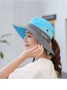 1pc Ladies Sunscreen Hat - Sunshade Cap - New Style - Spring And Summer Season - Stylish Face Covering Bucket Hat - Sun Protection Cap - Multicolor - View 4