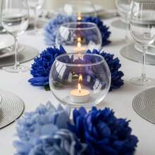 12PCS Glass Mercury Candlestick, Round 5x5cm, Modern Tea Cup, Modern Wedding Centerpiece, Party Home Dining Table Decoration - Transport - View 3