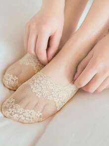 5 Pairs New Women's Skin-Friendly Comfortable Non-Slip Breathable Cute Lace Fashion Sexy Cool Thin Boat Socks - Multicolor - View 13