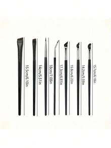 5/7 Pcs Precise Eye Makeup Brush Set | Curved & Angled Eyeliner Brushes, Double-Ended Brow Brush - Soft Synthetic Bristles, Suitable For Sensitive/Dry Skin (Professional Grade), Makeup Brush Set, Makeup Brush Set, Complete Makeup Tools, Makeup Brush Set, Complete Makeup Tools, Makeup Brush Set, Makeup Brush Set, Makeup Gift Set - Black - View 7