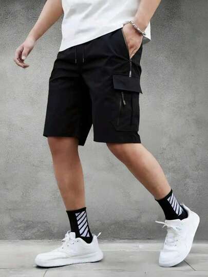 Men's Summer Outdoor Casual Cargo Shorts, Minimalist Running Multi-Pocket Bermuda Shorts