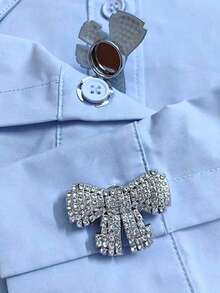 Set de 2 piezas de elegantes botones geométricos de cristal con lazo, set de botones para camisa, set de clips, set de gemelos de cristal a la moda, adecuado para decoración de esmoquin y vestido de boda - Multicolor - Ver 2