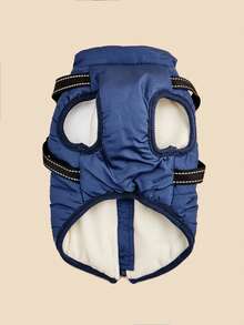 1pc Pet Clothes Dog Jacket Padded Coat Small Dog Harness Vest Leash Chest Strap Winter Warm Apparel