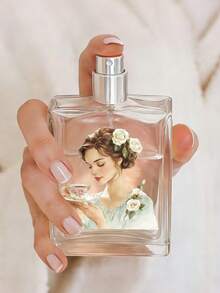 情人节优雅女士山茶花细雾透明玻璃喷雾瓶 - 防漏香水瓶，不含防漏剂，可灌装液体/皂液，适用于商业用途、沙龙、水疗中心和旅行，欧式玻璃瓶，便携，周年纪念日和生日的绝佳礼物，情人节礼物，情人节必备品，送给爱人的完美礼物，男女皆宜。 - 彩色 - 查看 1