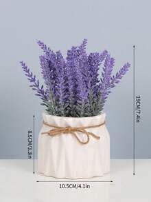 1 pieza Planta de lavanda artificial en maceta, decoración de flores de lavanda falsas realistas para el hogar, oficina, mesa de comedor, jardín, baño - Multicolor - Ver 12