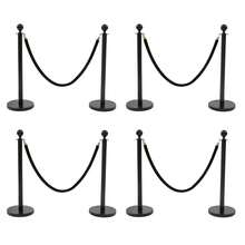ZhdnBhnos Pcs Black Stanchion Posts, Crowd Control Barrier Set With  Velvet Ropes( FT), Stainless Steel Queue Line Divider For Events, Weddings, Hotels, Theaters, Public Areas, Black - Variant,3 - View 1