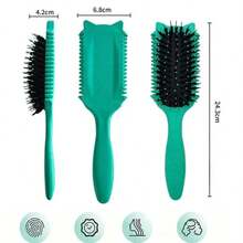 1pc Smooth Back Hair Brush, Salon Styling Brush, Soft Bristle Beard Brush, Leopard Printed Comb, Edge Brush For Trimming Hair Edges, Providing Luster For All Hair Types, Straightening Curly Hair, Restoring Shine And Texture, Hair Clip, Home Supplies - Hồng - Xem 5