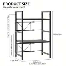 Expandable Microwave Shelf, 2Tier Microwave Stand With 6 Hooks, Air Fryer Shelf Stand, Microwave Oven Rack, Desktop Printer Shelf Rack, Bakers Rack, Kitchen Countertop Organiser Shelves, Utility Racks - 3Tier Microwave Stand - View 11