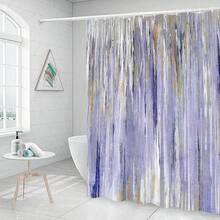 Abstract Shower Curtain Modern Shower Curtain Sets For Bathroom Gray Blue Aesthetic Stripe Pattern Contemporary Minimalist Painting Bathtub Curtains With Hooks, The Best Choice For Housewarming,Great Gift For Friends, Families Home Hotel Use - 紫色 - 查看 2