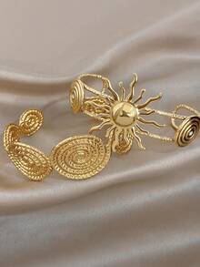 Bộ vòng tay mạ vàng 18K bằng thép không gỉ sang trọng kiểu cổ điển hình Thần Mặt Trời xoắn ốc và họa tiết caro thanh lịch, dành cho nữ, trang sức thần thoại Hy Lạp, thích hợp cho Ngày Valentine, tiệc tùng, dạ hội, đeo hàng ngày, lễ hội, năm mới, đám cưới, đi biển, Giáng sinh, kỷ niệm, quà tặng cho mẹ, trang sức phong cách Boho, quà sinh nhật, quà tặng cho phù dâu, v.v. - Nhiều màu - Xem 9