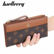 BAELLERRY New Women's Long Wallet, Printed, Multi-Card Slot, Zipper Clutch Bag - 5586-wine Red - View 1