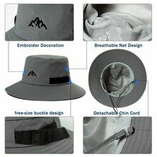 superiorEX L XL XXL UV50 Sombrero impermeable para pesca, golf, senderismo, al aire ltima intervensin, sombrero de lluvia desmontable a prueba de viento - 2XL94573grisclaro - Ver 4