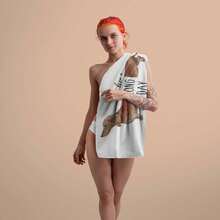 Extra Large Quick Dry Beach Towel With Funny Dachshund Design - Sand-Free, Perfect For Dog Lovers, Ideal For Pool, Bathroom, Beach Towel, Kitchen Cloth, Bath Towel, Gift - Multicolor - View 8