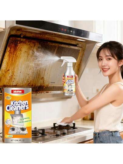 120ml Heavy Duty Kitchen Degreaser Spray, Fast-Acting Foaming Cleaner For Stove, Oven & Grease, Removes Burnt-On Grime & Stains, Under 3 Mins Deep Clean For Cookware & Pans,Gifts For Men And Women Suitable For Valentine's Day, New Year's Day, Birthdays, Weddings, And Parties,Kitchen,Bathroom,Home,Room,Quick Ship Items,Free Shipping