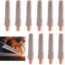 Welding Tips 40x1.2mm - Non-Stick Metal Fabrication Enhanced Wire Feed | Spatter-Free Performance For Robotic/MIG/TIG Welding | Industrial Consumables - 卡其色 - 查看 1