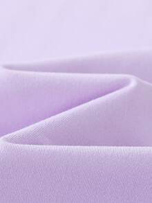 1件女童卡通可爱3女孩图案圆领休闲夏季上衣，新品上市 - 淡紫色 - 查看 6