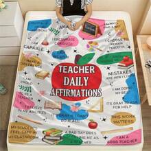 Teacher Appreciation Gifts , Best Teachers Day Gifts From Student, End Of Year Teachers Gift Idea, Teacher Gifts For Graduation Birthday Back To School Blanket,Super Soft Flannel Printed  Blanket,As Birthday Gifts, Family, Wedding, Souvenir Blankets, Polyester Blankets Suitable For All Seasons, Washable, Machine Washable, Lightweight, Breathable, Comfortable, Warm, Unique, 280gsm For Him, Her Personalized Ideal Gifts For Her, Him,  Perfect Nap, Camping, Travel, Home, Daily Life, Office Decoration, Birthday, Anniversary, Valentine's Day, Thanksgiving, Christmas, Halloween, Mother's Day, Father's Day, Wedding, New Year Gifts ,Sofa,Bed,Car,Bedroom,Living Room,Office,  Outdoor Camping, Beach,Wall Decoration - 多色38 - 查看 2
