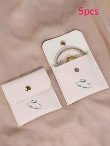 Customized Text & Image Jewelry Storage Pouch, Compact & Portable, Soft Storage, Organize Necklaces, Earrings, Bracelets, Watches, Earphones, Mini Jewelry Bag - Multicolor - View 7