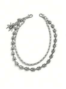 Luxury Streetwear Metal Punk Style Personalized Tassel Rivet Waist Chain Retro Dark Ins High Street Casual Men Pant Chain