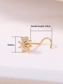 1个镶钻心形鼻钉，金色和银色可选，轻巧的欧美风格鼻饰，适合日常、工作、派对、节日佩戴 - 彩色 - 查看 10