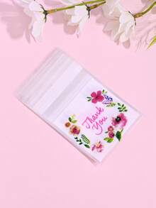 100pcs Minimalist "Thank You" Letter Print Drawstring Pouches, 7*10cm Jewelry Earrings Storage Bag For Parties And Home Use - Multicolor - View 7