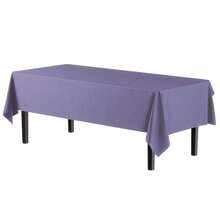 Fexquisitess 12-Pack Premium Plastic Tablecloth 54in. X 108in. Rectangle Table Cover - Lavender - Lavender - 查看 3