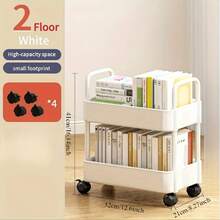 Two-Thirds Of The Storage Carts Are Equipped With Wheels, Featuring Multi-Layer Large-Capacity Storage Specifications, Smooth Movement With Wheels, Convenient Portable Pushing And Pulling With A Top Handle, Stable Self-Standing Shelves Without Shaking