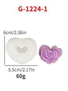 1个心形玫瑰香氛蜡烛硅胶模具 - 白色 - 查看 5