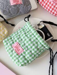 1 Bolsa para Câmera Acolchoada Xadrez Fofa, Estojo para Câmera CCD, Material Macio, Anti-queda e à Prova de Poeira, Bolsa Pequena para Câmera, Adequada para Armazenamento de Câmeras com Cartão Preto, Simples e Portátil, Anti-queda, Anti-arranhões, Uso Externo Multiuso, Acessório para Câmera, Essencial para Viagem, Essencial para Cruzeiro, Essencial para Dormitório, Presentes de Aniversário, Presentes para Madrinhas, Presentes para Mães, Presentes para Professores, Presentes de Dia dos Namorados, Estojo para Carregador, Organizadores de Bagagem para Mulheres e Homens - Multicolorido - Ver 6
