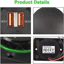 Car Charger for Vehicles: 12V - 24V Quick Charge 3.0 Dual USB A with Cap for Cars, Bus, RV, Boat, ATV, Truck - Verduras - Ver 6
