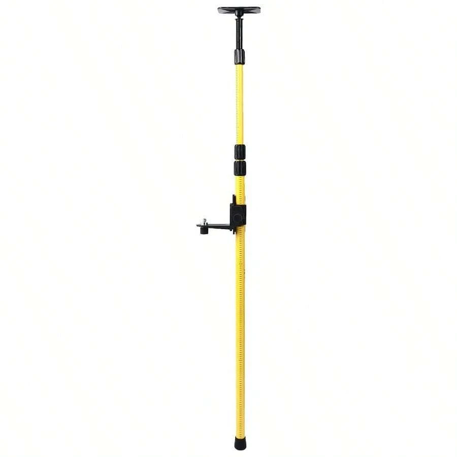 Aluminium Alloy Telescoping Laser Level Mounting Pole- 44. 1 To 110. 2in Adjustable, 5/ 8in And 1/ 4in Threads For Rotary And Line Lasers - Yellow - View 1