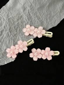 3/6/8个优雅粉色樱花发夹 - 甜美风格侧边发夹，适合女士和女孩，情人节配饰，刘海夹，发饰，化妆发夹，鳄鱼夹，侧边夹，发夹，化妆夹，直发夹，女孩滑板夹，边缘夹，鳄鱼夹，鳄鱼夹，女孩发夹，甜美刘海夹，鳄鱼夹，发饰，爪夹，发夹，发卡 - 彩色 - 查看 8