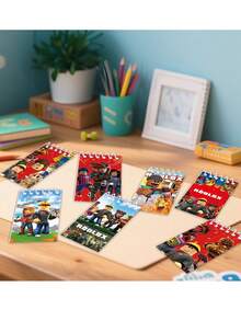 10pcs Cartoon Sandbox Game Character Steve Alex Children's Writing Notebook, Spiral Bound Creative Planner Notebook, Holiday Gift - Multicolor - View 6