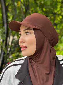 1件套速戴棒球帽，纯色经典围巾，百搭阿拉伯时尚休闲颈套+棒球帽，颈套+遮阳头巾时尚简约组合套装，可自由搭配 - headband - 查看 5