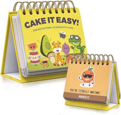 Punny Motivational Desk Calendar 2026 - Daily Perpetual Calendar, 49" X 4", Inspirational Desk Accessories, Cute Decor For Home And Office, Nice Gifts Choice