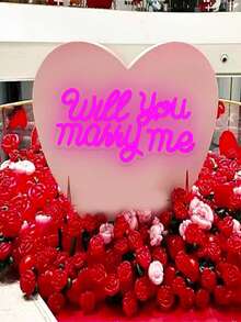 1 Peça Você Quer Se Casar Comigo Sinal de Néon, Luz de Néon LED Multicolorida e Quente para Pendurar na Parede, Sinal de Néon Alimentado por USB para Proposta, Noite de Encontro, Quarto, Festa, Sala de Estar, Decoração da Sala de Jantar - Multicolorido - Visão 6